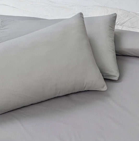 Silver Grey Plain Bedsheet Set