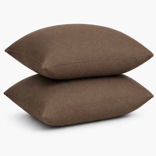 Premium Pillow Cover Set – Soft Pillow Cases (19 x 29 Inches) – Pack of 2- Brown
