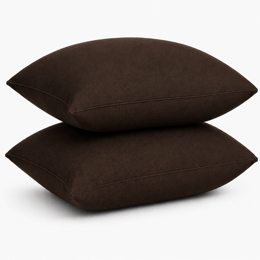 Premium Pillow Cover Set – Soft Pillow Cases (19 x 29 Inches) – Pack of 2- Dark Brown