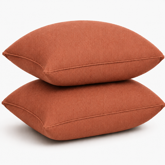 Premium Pillow Cover Set – Soft Pillow Cases (19 x 29 Inches) – Pack of 2- Terracota