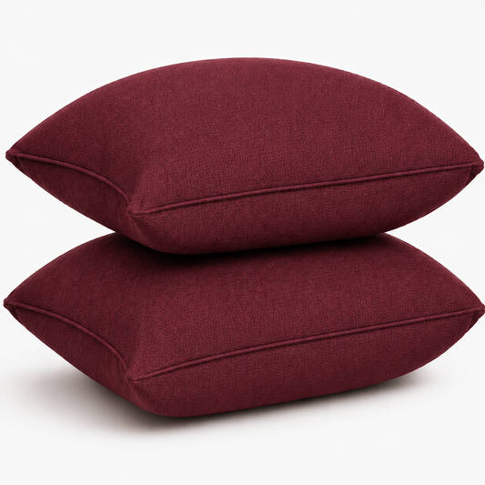 Premium Pillow Cover Set – Soft Pillow Cases (19 x 29 Inches) – Pack of 2- Burgundy
