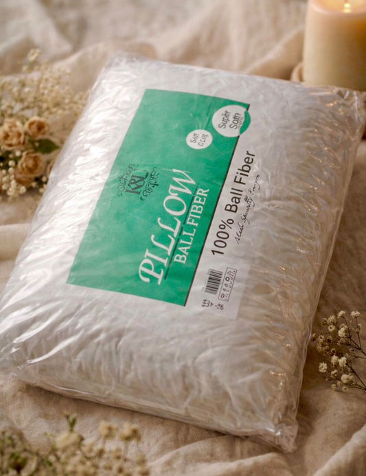 Standard pillow filling with ball fiber