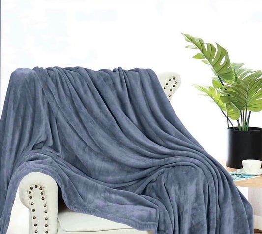Steel Blue Plush Blanket