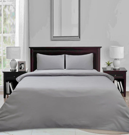 Silver Grey Plain Bedsheet Set