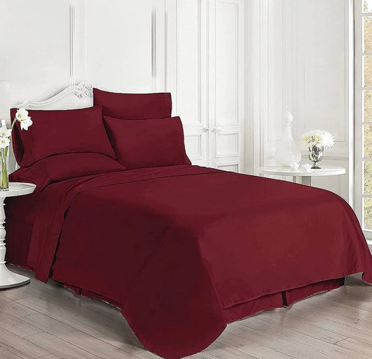 Maroon Plain Bedsheet Set