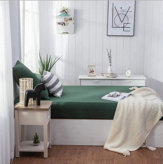Forest Green Plain Bedsheet Set