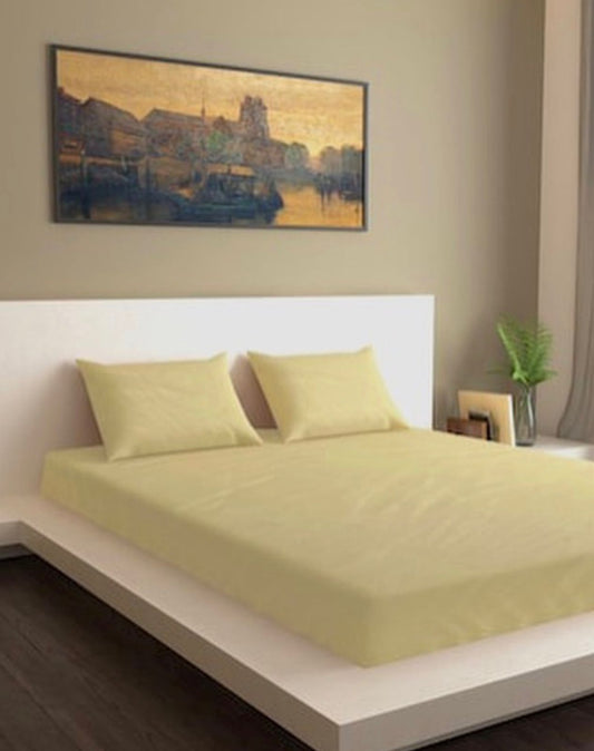 Soft Yellow Plain Bed Sheet Set