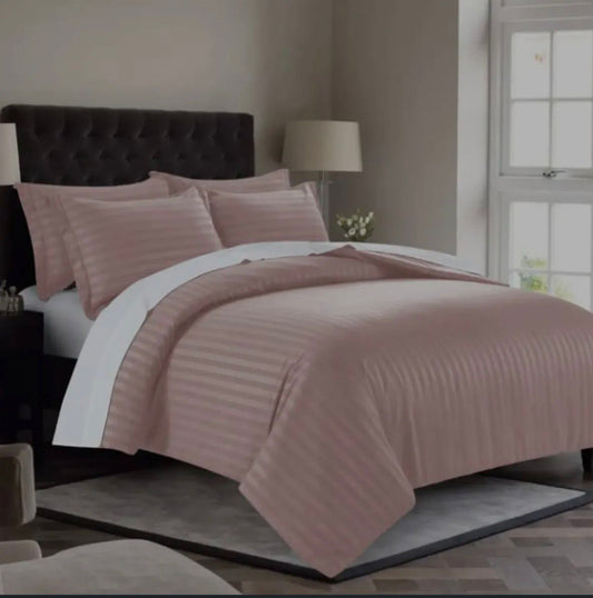 Dusty Pink Stripe Comforter Set