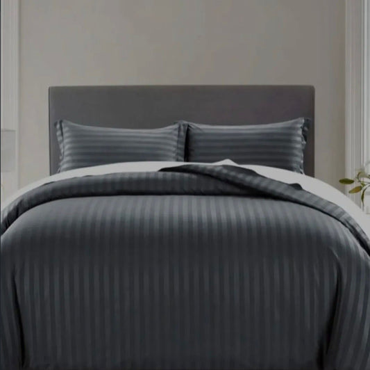 Charcoal Stripe Comforter Set