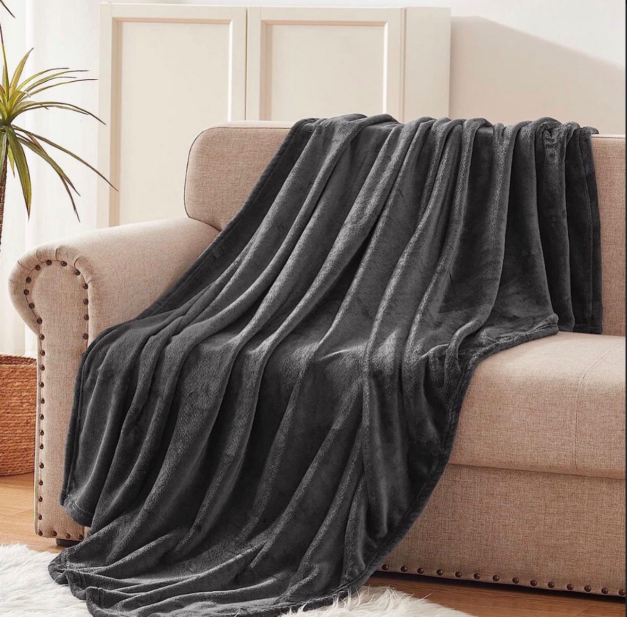 Slate Grey Plush Blanket
