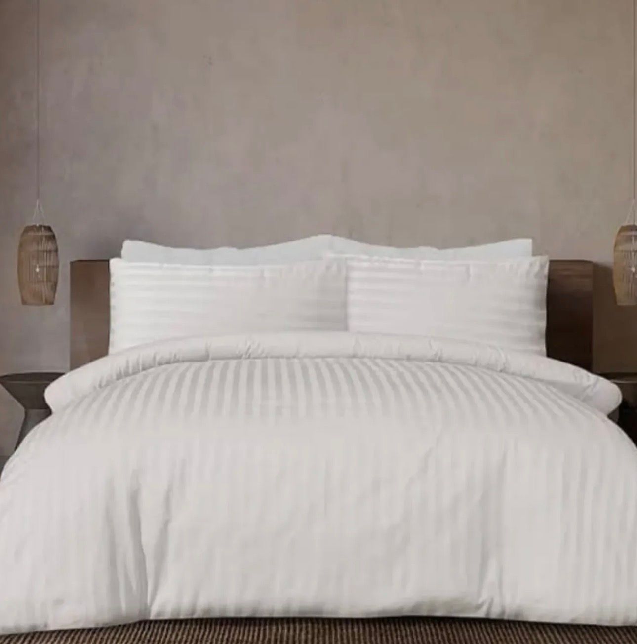 White Stripe Comforter Set