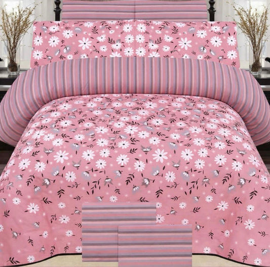 Pink Daisy Floral Bedsheet Set